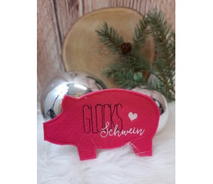 Stickserie ITH - Anhänger Glücksschwein Schwein